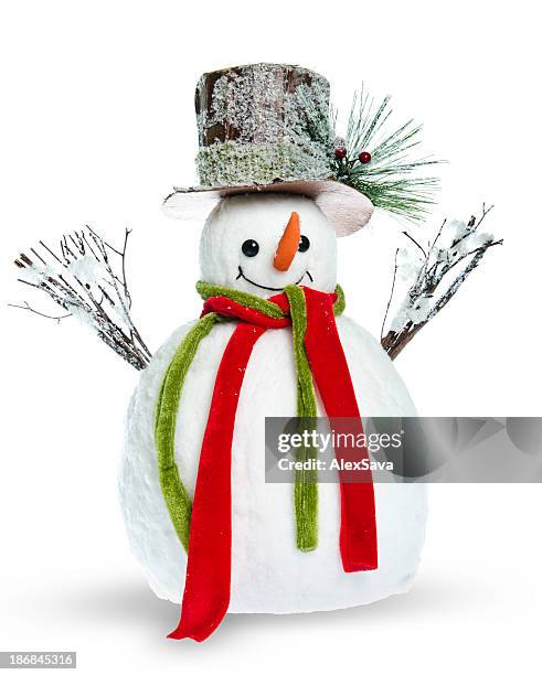 snow man - snowman isolated stock pictures, royalty-free photos & images