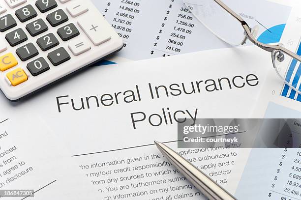 Primer Plano De La Poltica Aprobada Funeral Seguro, Foto de stock