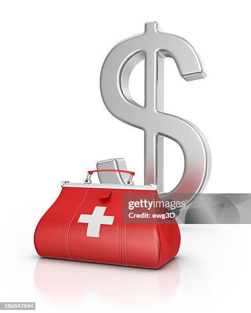 medical bag and dollar - doctor's bag stock pictures, royalty-free photos & images