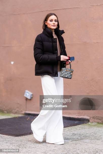 Olivia Palermo is seen in the West Village on December 19, 2023 in New York City.