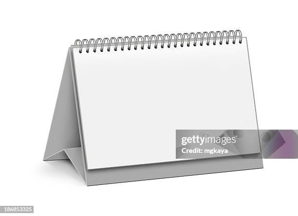 blank page desktop calendar - spiral calendar stock pictures, royalty-free photos & images