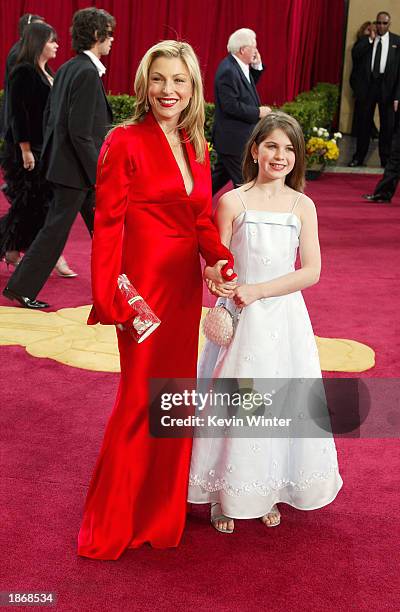 Actress Tatum O'Neal and daughter Emily attend the 75th Annual Academy Awards at the Kodak Theater on March 23, 2003 in Hollywood, California.