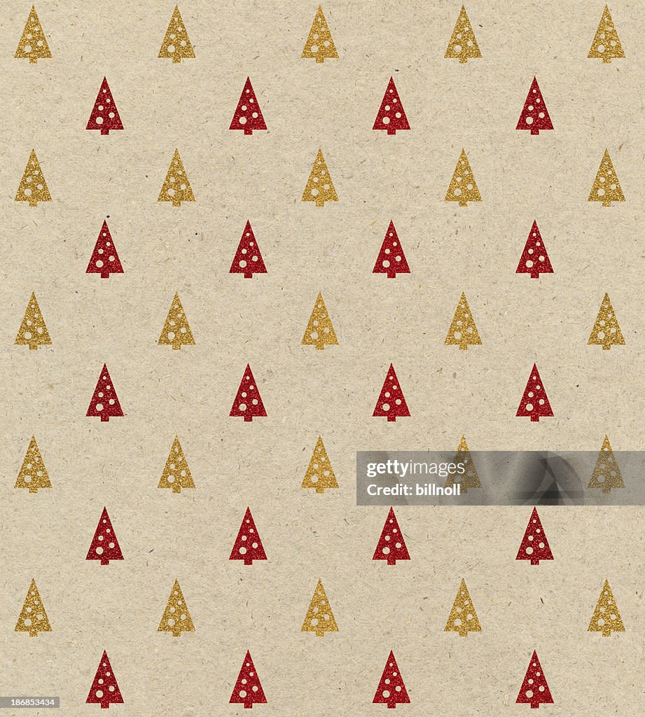 Carta marrone con albero di Natale design