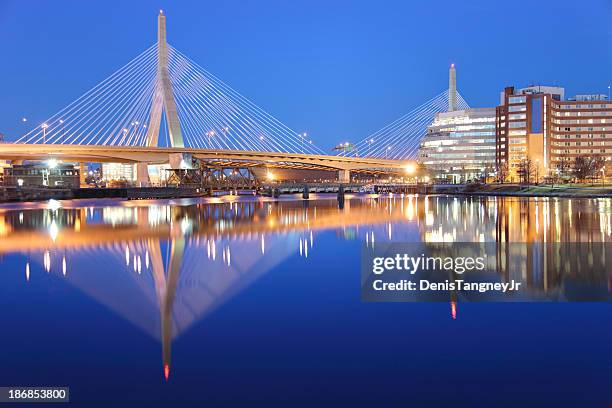 zakim bunker hill bridge - zakim bridge stock pictures, royalty-free photos & images