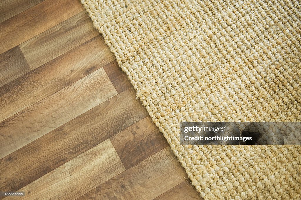 Wooden floor and rug
