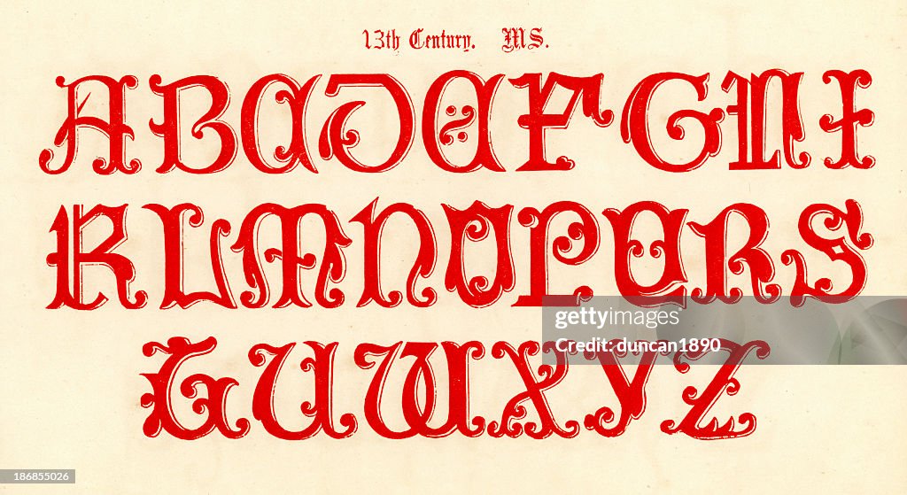 13th Century Style Alphabet