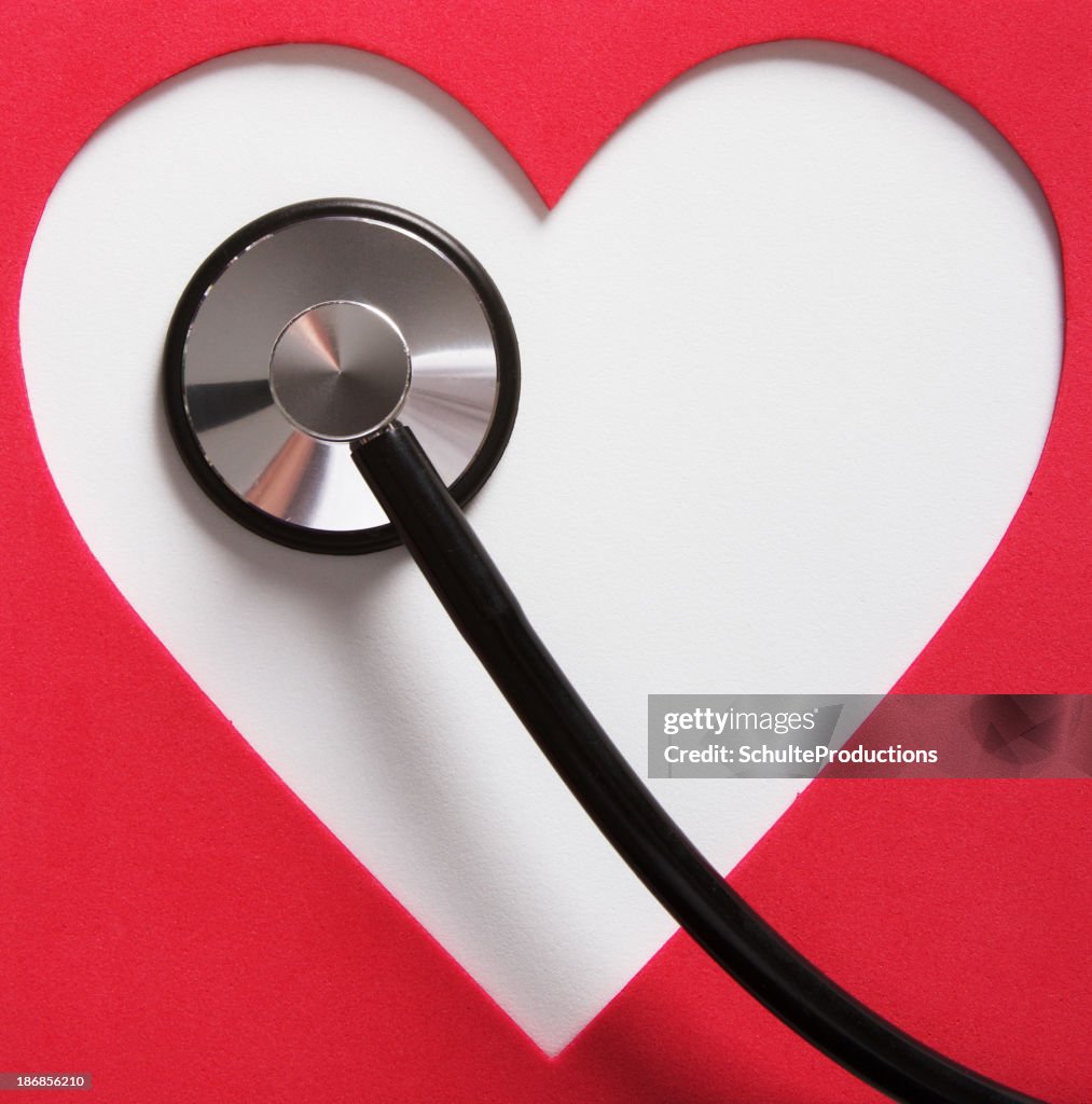 Heart Shape and Stethoscope