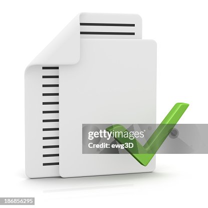 Sticker For File Check Files And Check Mark High-Res Stock Photo - Getty Images