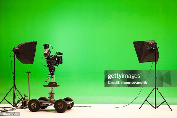 greenscreen studio configurazione - studio cinematografico foto e immagini stock