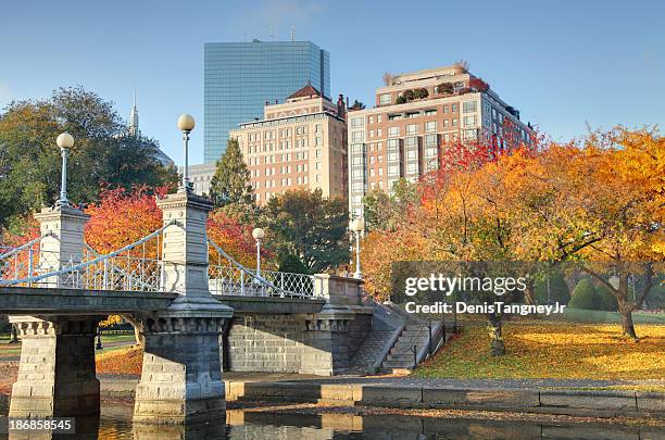autumn in boston - boston public garden stock pictures, royalty-free photos & images