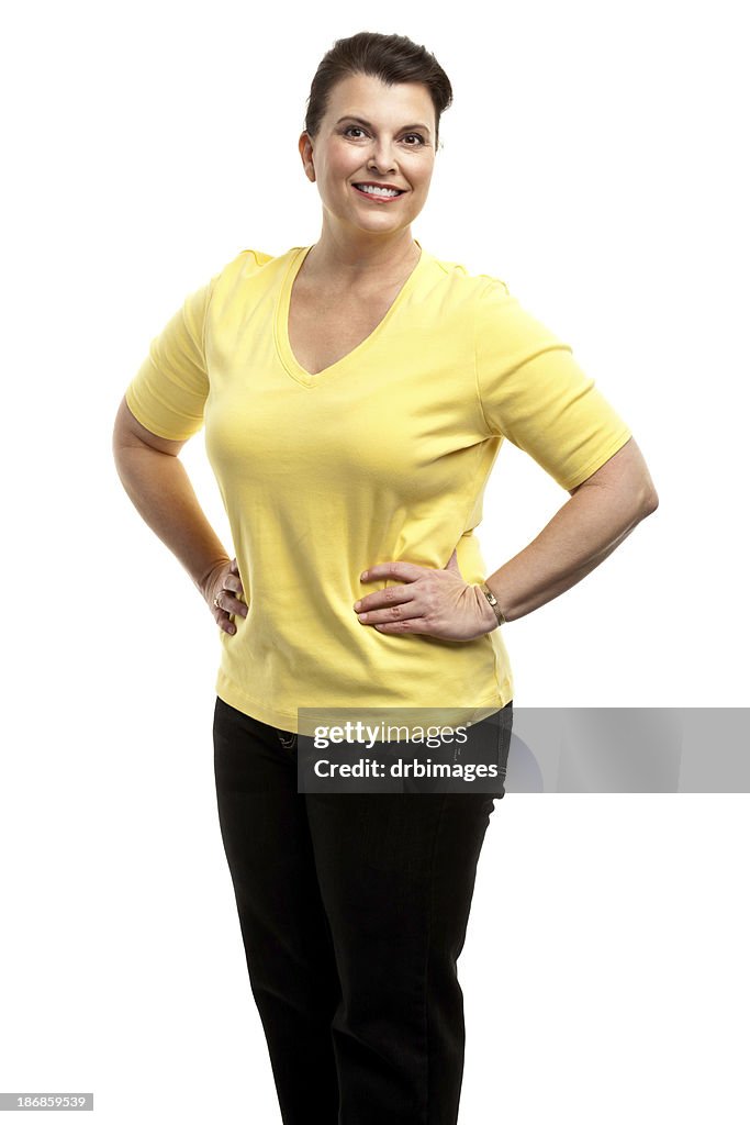 Happy Woman Posing With Hands on Hips