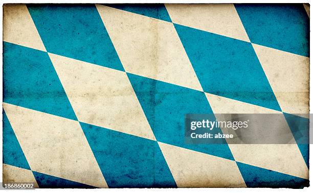 grunge flag of bavaria on rough edged old postcard - bavaria flag stock pictures, royalty-free photos & images