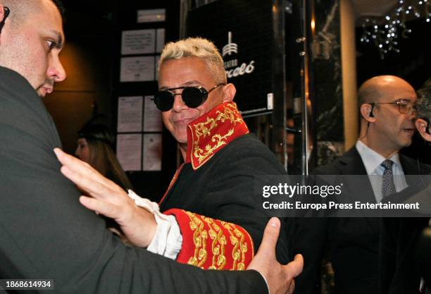 Alejandro Sanz arrives at the Barcelo Theater to celebrate his 55th birthday with a party set in the musical Moulin Rouge, on December 19 in Madrid,...