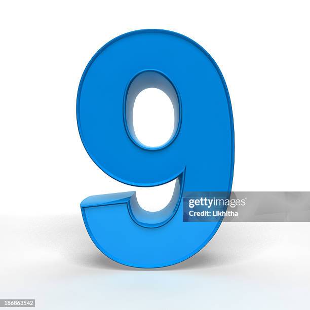 the number 9 - getal 9 stockfoto's en -beelden