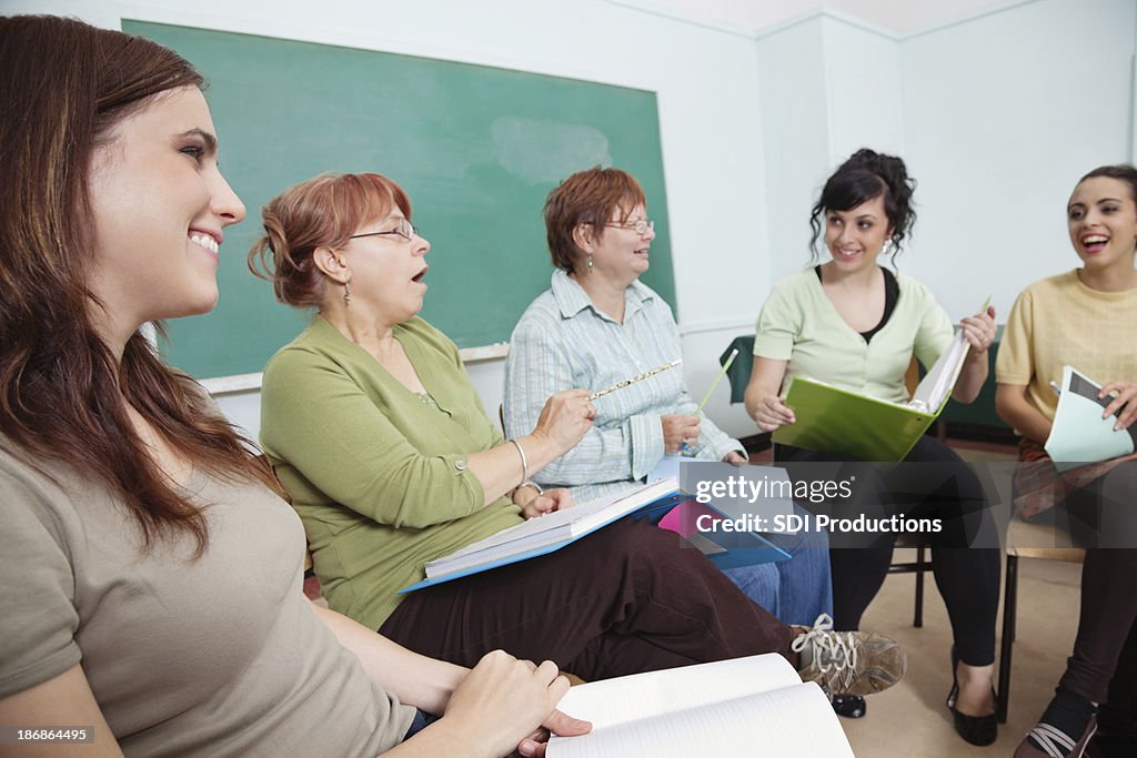 Group of Adults in Circle Having Discussion