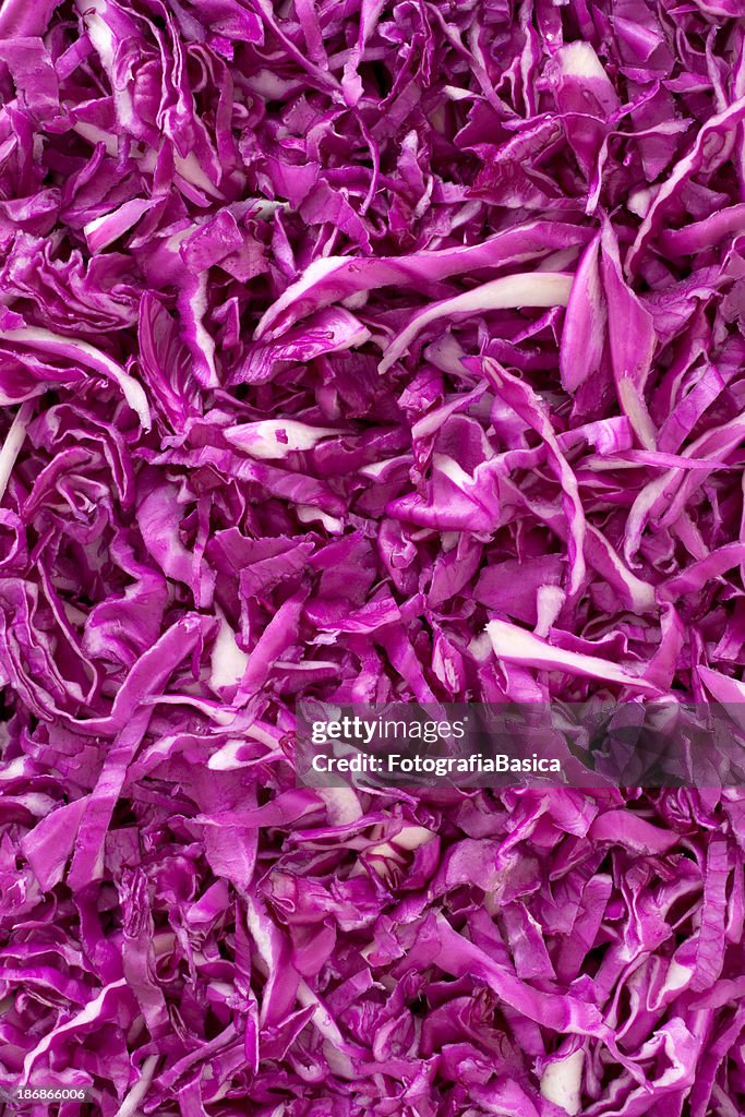 Chopped red cabbage background