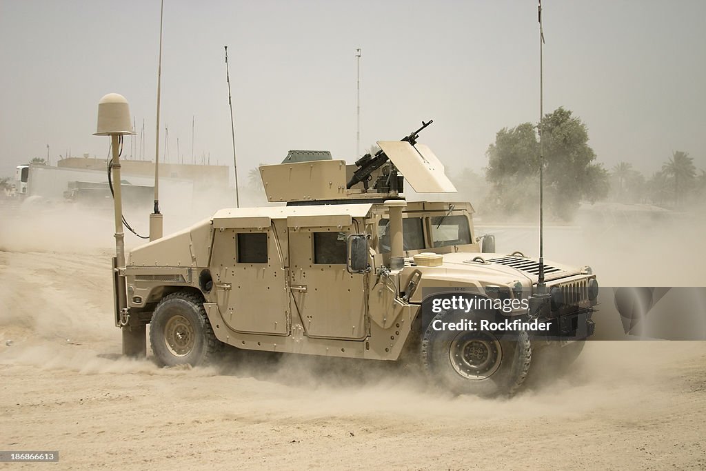 Moving Humvee