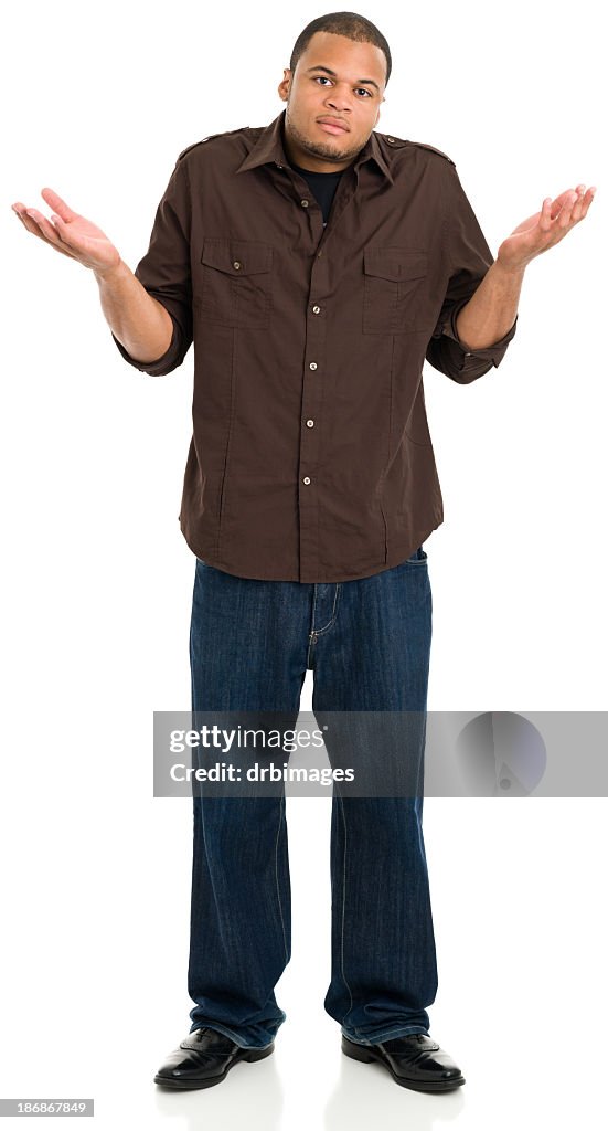 Standing Young Man Shrugging