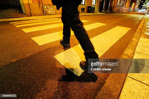 steps on zebra crossing - pedestrian safety stock pictures, royalty-free photos & images