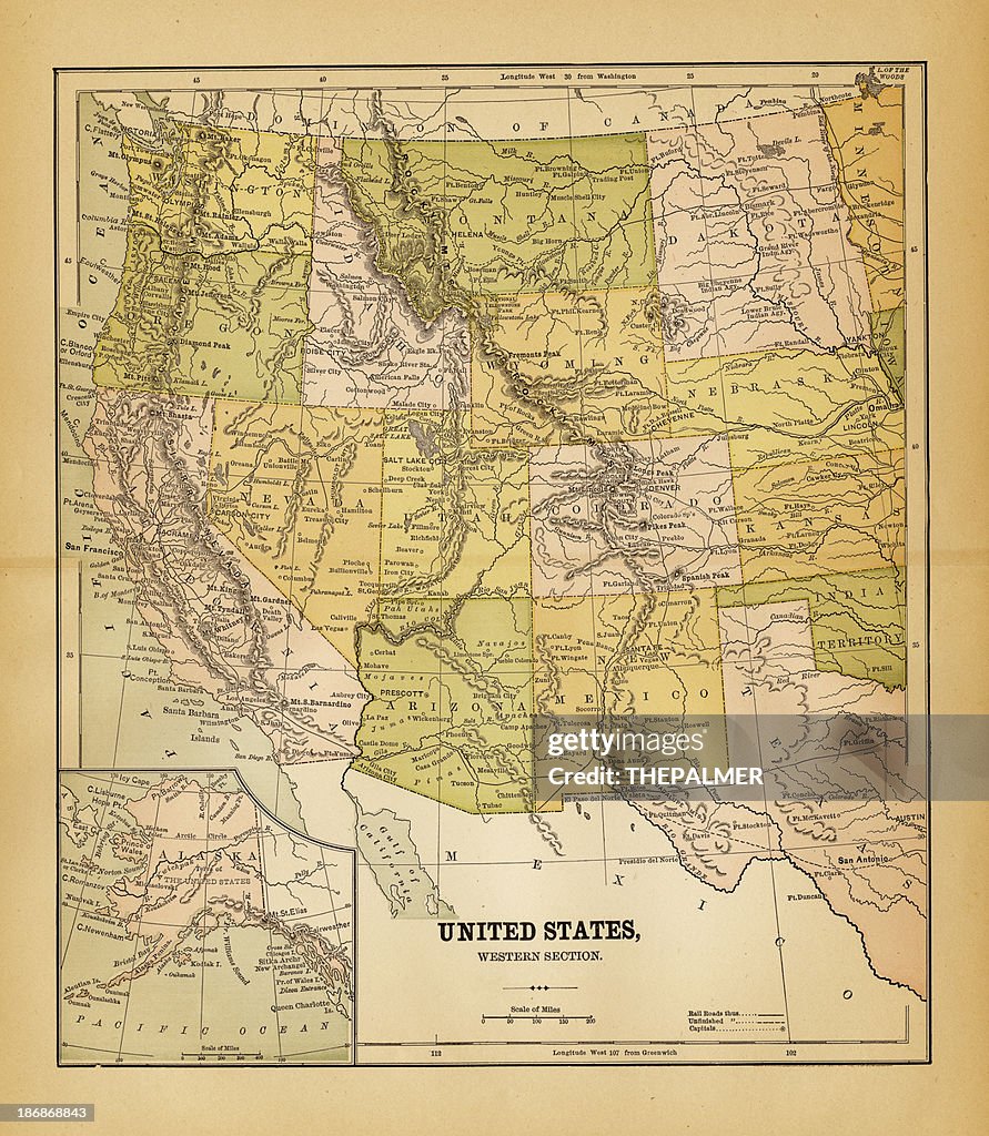 Usa map 1884