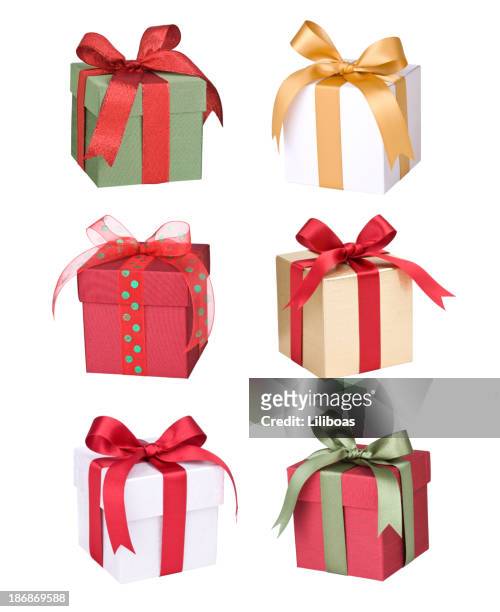 geschenke - christmas present isolated stock-fotos und bilder