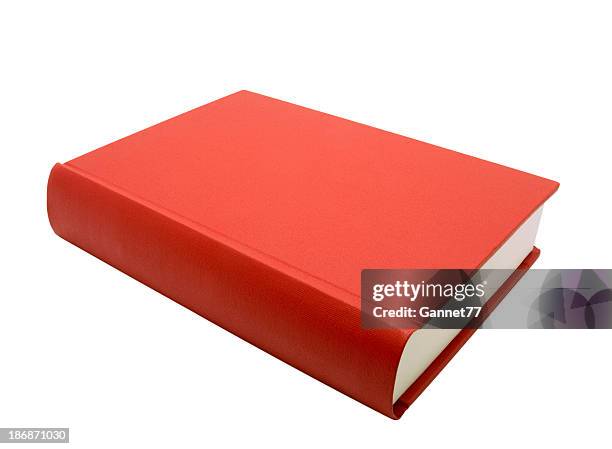 red book, isolated on white - book spine stock pictures, royalty-free photos & images
