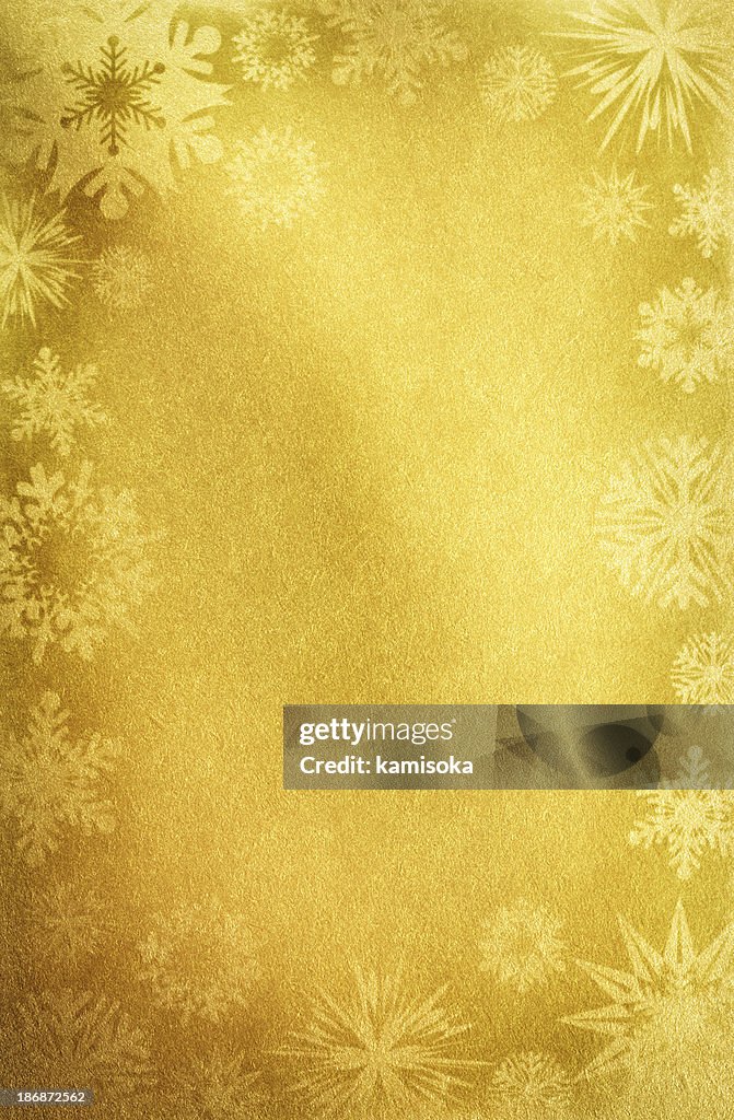 Gold Paper With Snowflakes