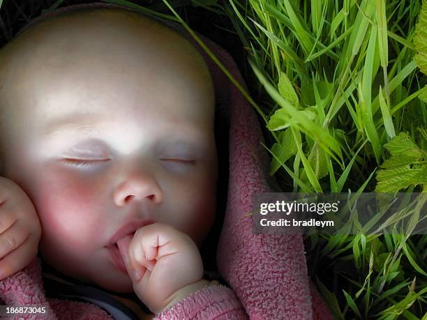 sleeping baby 3 - rosy cheeks stock pictures, royalty-free photos & images