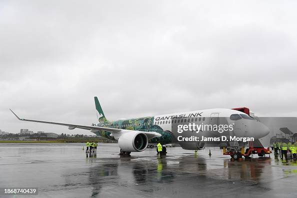 First Qantas Airbus A220 Aircraft Lands At Sydney Airport First Qantas Airbus A220 Aircraft Lands At Sydney Airport