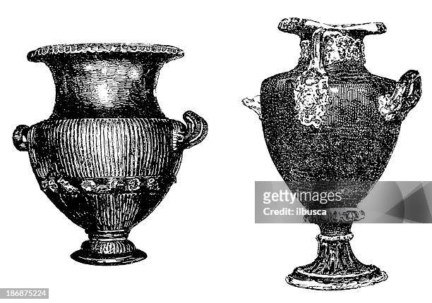 etruskischer stil vasen - etruscan stock-grafiken, -clipart, -cartoons und -symbole