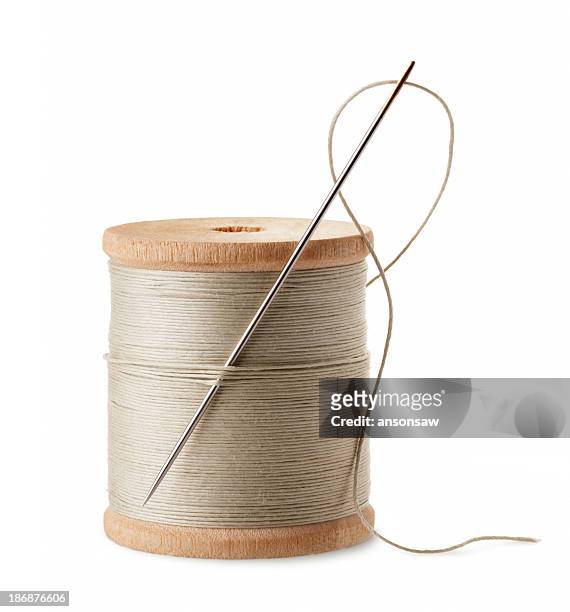 thread and needle - sewing needle stock pictures, royalty-free photos & images