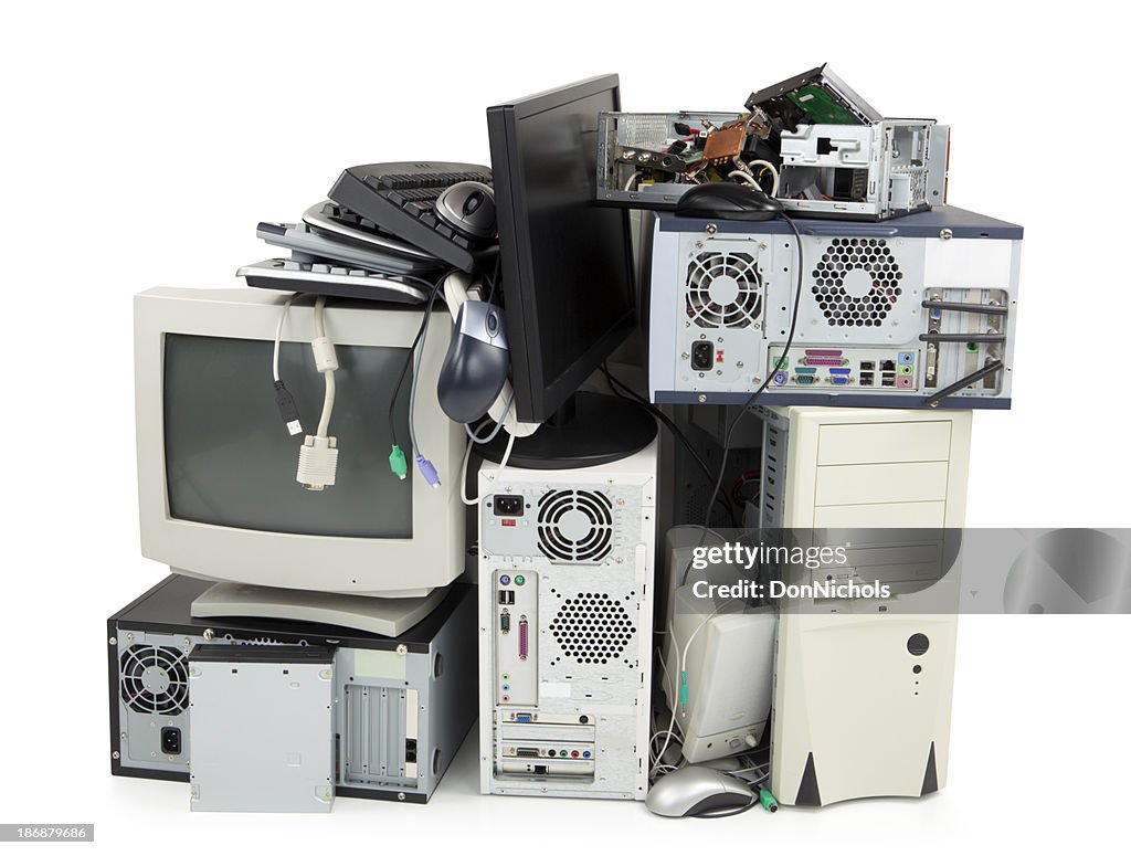 Obsolete computer electronics equipment for recycling