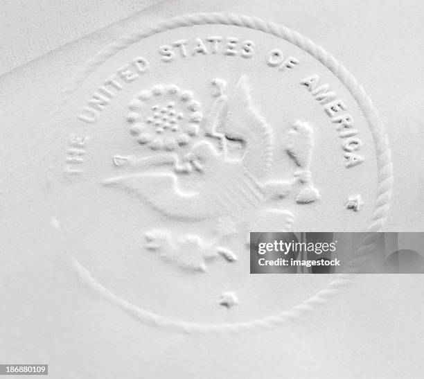 vereinigte staaten von amerika-briefmarke - presidential seal stock-fotos und bilder