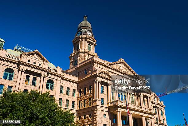 tarrant county courthouse against blue sky - fort worth stock pictures, royalty-free photos & images