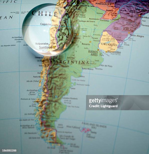 southern chile and argentina - chile map stock pictures, royalty-free photos & images