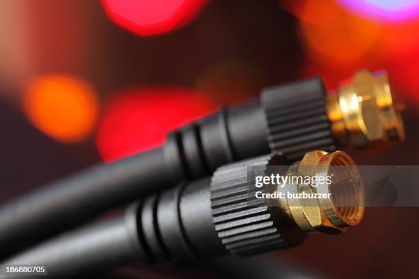 coaxial communications cables - buzbuzzer stock pictures, royalty-free photos & images