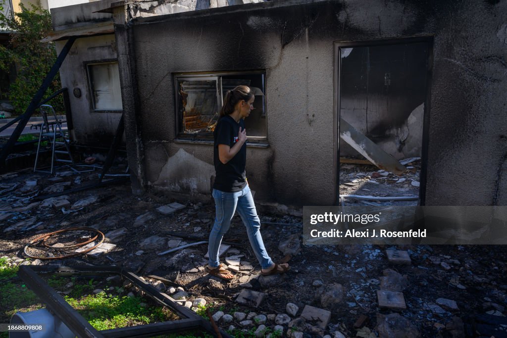 Kibbutz Be'eri Resident Visits Kibbutz For First Time Since Oct. 7 Attack