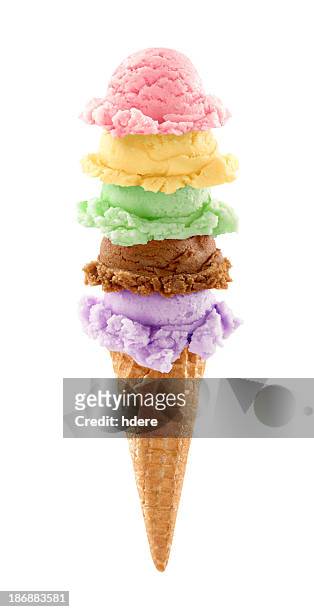 tower of ice cream - cornet stockfoto's en -beelden
