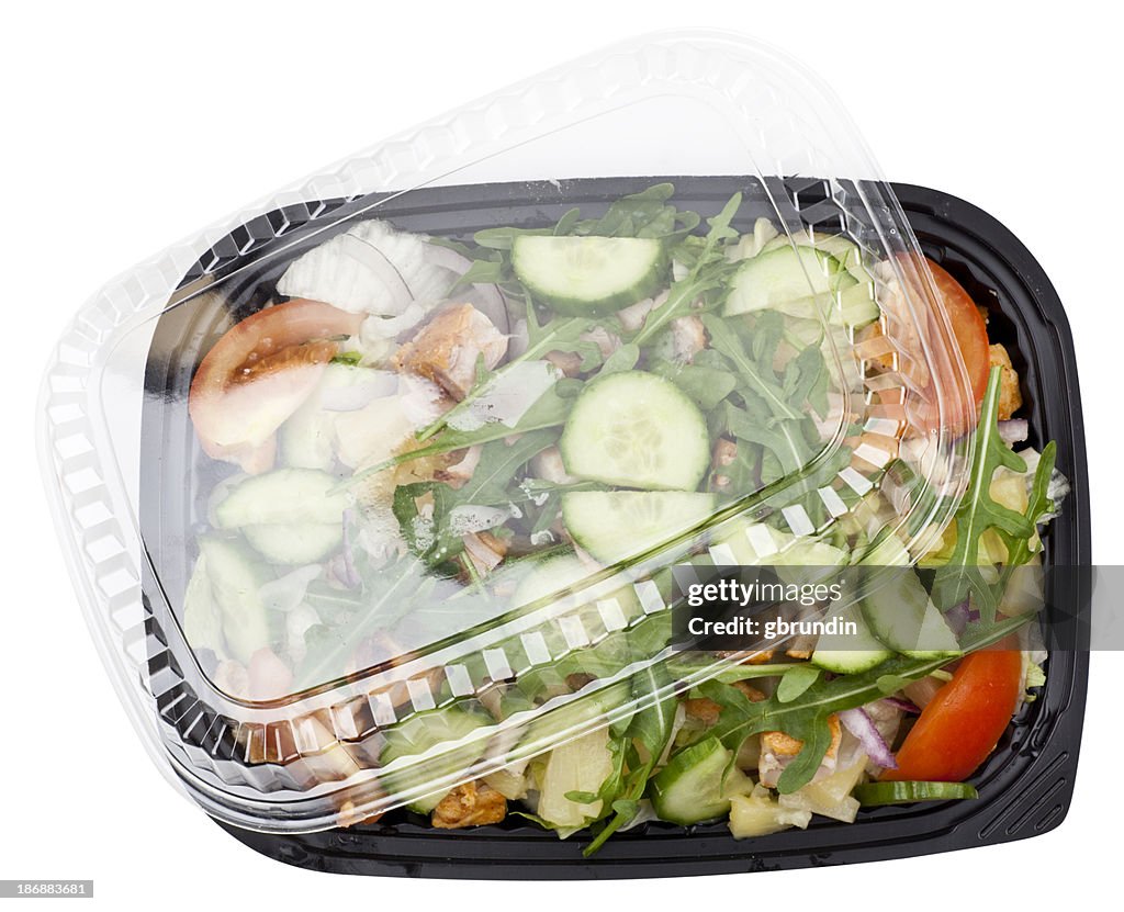 Chicken salad in plastic container