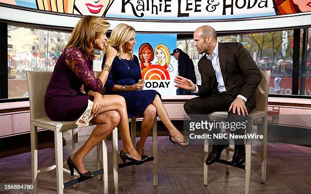 News' Hoda Kotb, Kathie Lee Gifford and actor Jason Statham appear on NBC News' "Today" show on November 4, 2013 --