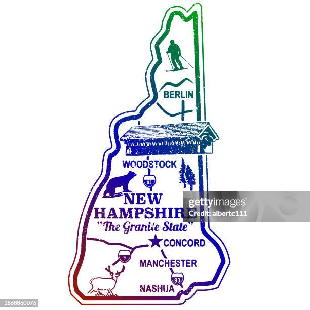 New Hampshire Retro Reise Stempel, Stock-Foto
