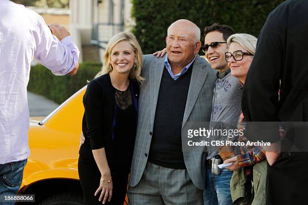 The Stan Wood Account" -- Sarah Michelle Gellar , guest star Ed Asner and Executive Producer Jason Winer behind the scenes of THE CRAZY ONES, which...