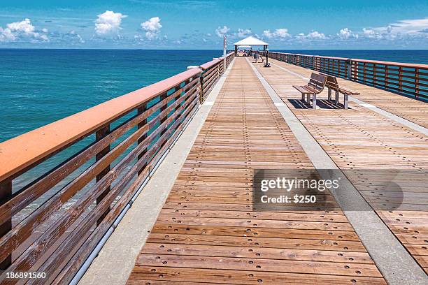 juno beach park and fishing pier - vero beach stock pictures, royalty-free photos & images