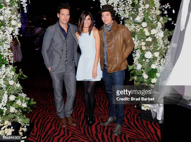 Peter Facinelli, Nikki Reed and Jackson Rathbone attend the Twilight Forever Fan Experience Exhibit launch at Planet Hollywood Times Square on...