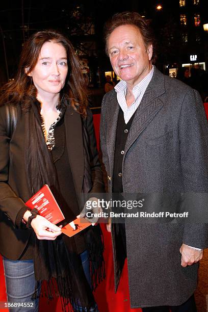 Journalist Guillaume Durand and his wife Diane de MacMahon attend 'La Venus a La Fourrure - Venus in Fur' Premiere at Cinema Gaumont Marignan on...
