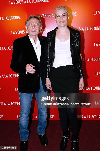 Director Roman Polanski and actress Emmanuelle Seigner attend 'La Venus a La Fourrure - Venus in Fur' Premiere at Cinema Gaumont Marignan on November...