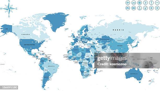 stockillustraties, clipart, cartoons en iconen met world map - rusia