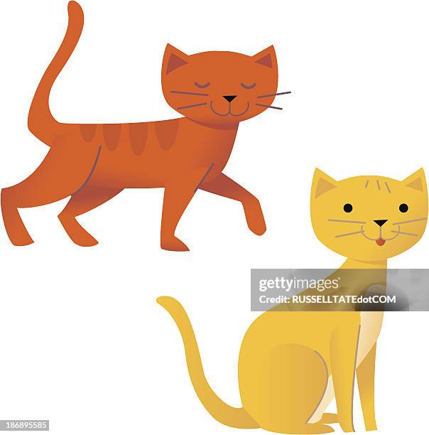 bildbanksillustrationer, clip art samt tecknat material och ikoner med love cats - spräcklig katt