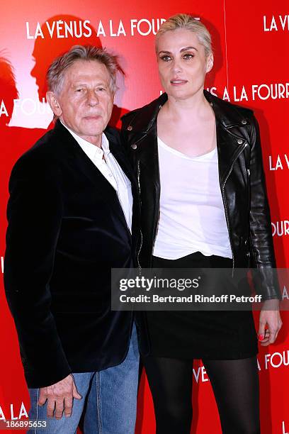Director Roman Polanski and actress Emmanuelle Seigner attend 'La Venus a La Fourrure - Venus in Fur' Premiere at Cinema Gaumont Marignan on November...