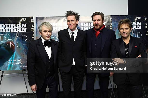 Nick Rhodes, John Taylor, Simon Le Bon and Roger Taylor of Duran Duran attend the "Duran Duran: Unstaged" premiere during the 6th Annual MoMA...